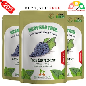 Resveratrol Extract Capsules 600mg-(50%Trans-Resveratrol 300mg)-Skin Health