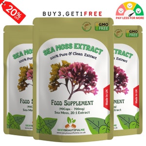 Sea Moss Capsules: 14000mg Vegan Extract, 100% Natural