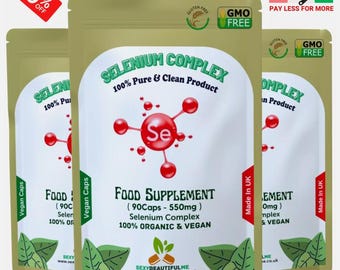 Selenkomplex 550 mg: Vitamin C och E, veganska kapslar