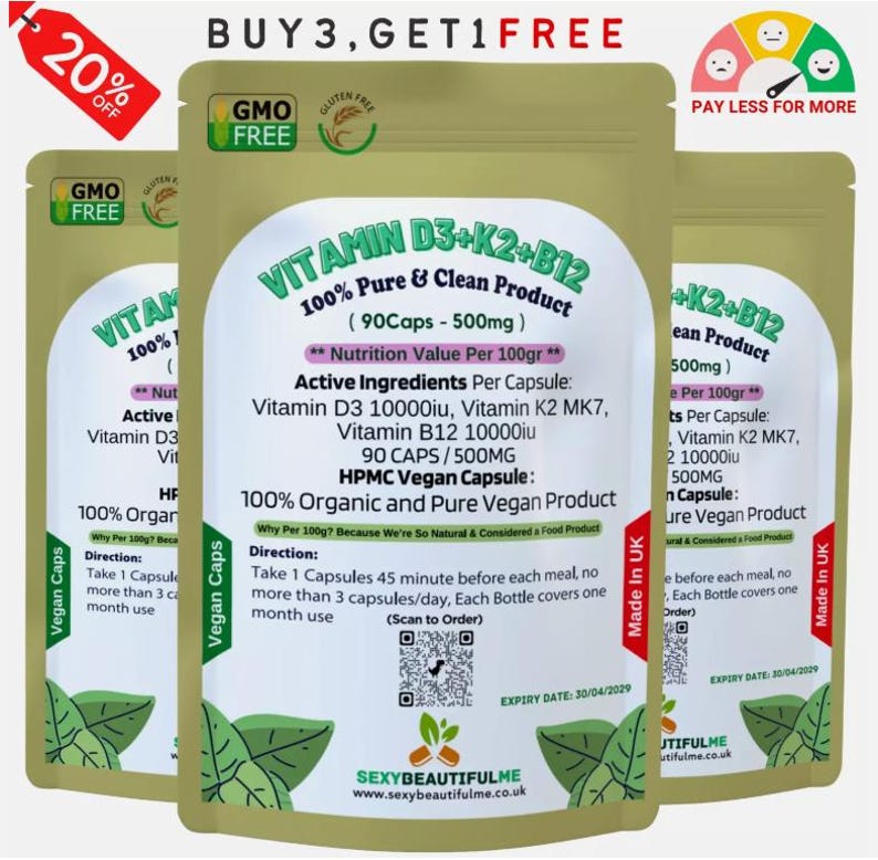 Promo Vitamin D3 10000iu Bronson Vit K2 MK7 120 Caps Diskon 33% Di - Foto 5