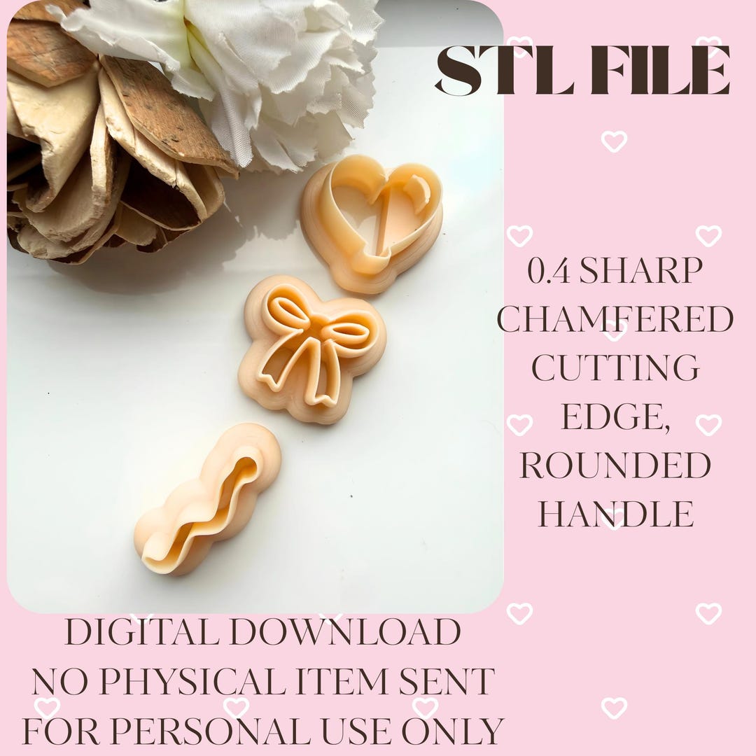Balloon Bow and String Clay Cutter Set, Valentines, Polymer Clay ...