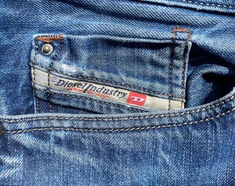 Vintage Mens Jeans Diesel Sz W29 L34 Diesel Acid Wash Distressed