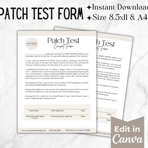 Patch testformulier sjabloon, schoonheidsspecialiste formulieren, Lash Patch Test pdf, Lash Tech formulieren sjabloon, schoonheidssalon toestemmingsformulieren, schoonheidsspecialiste Business