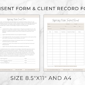 Editable Spray Tan Forms, Spray Tanning Business, Client Intake and Consent Form, Sunless Tanning Spa Consultation Form, Printable Canva pdf image 4