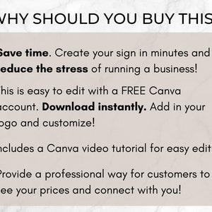 Permanent Jewelry Price List Sign, Permanent Jewelry Display Flyer, QR Code and Social Media Sign, Permanent Jewelry Business Canva Template image 4