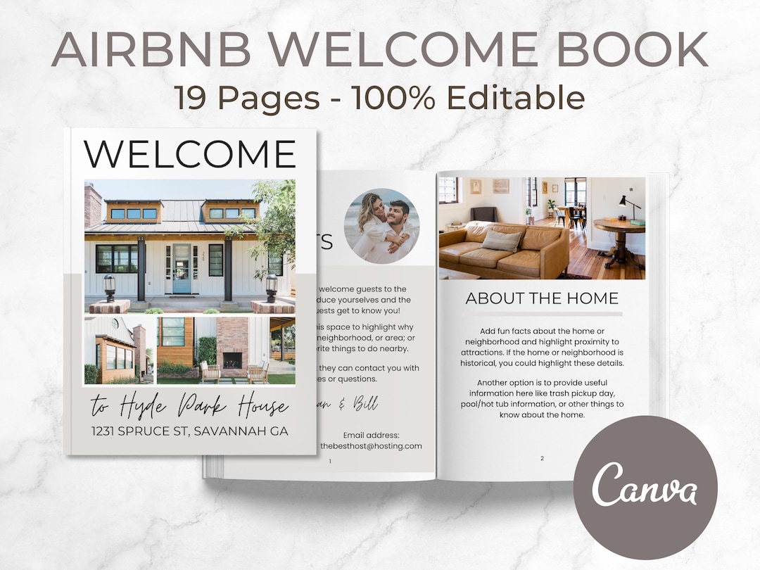 Airbnb Welcome Book Template Airbnb Guest Printable Book Editable Airbnb Welcome Book Template Airbnb Guest Printable Book Editable