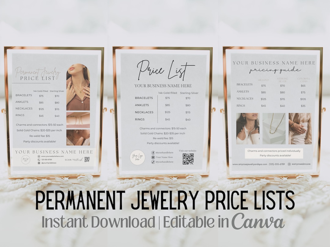 permanent-jewelry-sign-display-permanent-jewelry-price-list-flyers