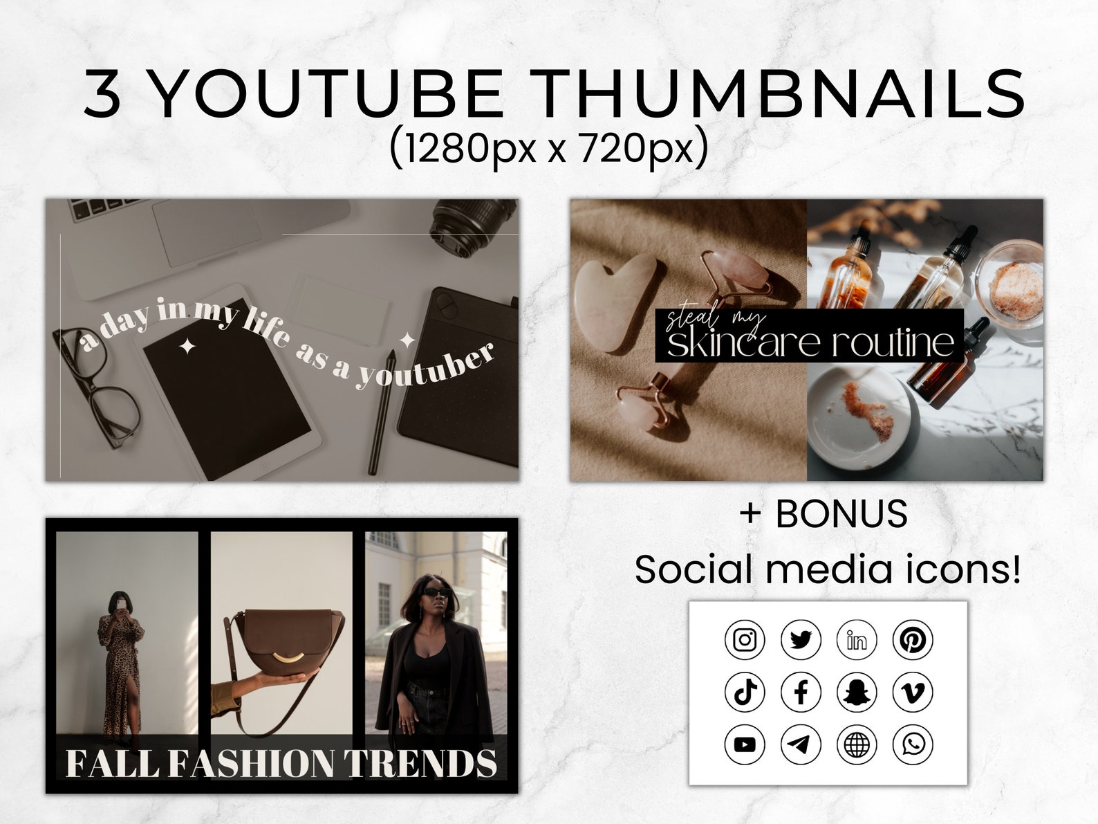 Youtube Branding Kit, Editable Youtube Thumbnails, Youtube Banners ...