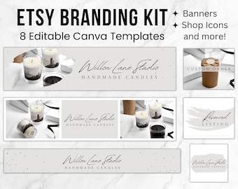 Etsy Banner Template, Etsy Branding Kit, Etsy Shop Banner Template Set, Etsy Shop Icon, Etsy Canva Template, Selling on Etsy, Etsy Shop Icon