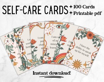 Daily Affirmation Cards Pack, Printable Positive Affirmation Quotes, Self Care Cards Download, Manifestation Cards, Self Love Cards