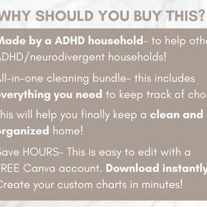 Editable ADHD Cleaning Checklist Bundle, ADHD Cleaning Planner, ADHD Chore Chart, Deep Cleaning Cards, Cleaning Schedule, Family Chore Chart image 7