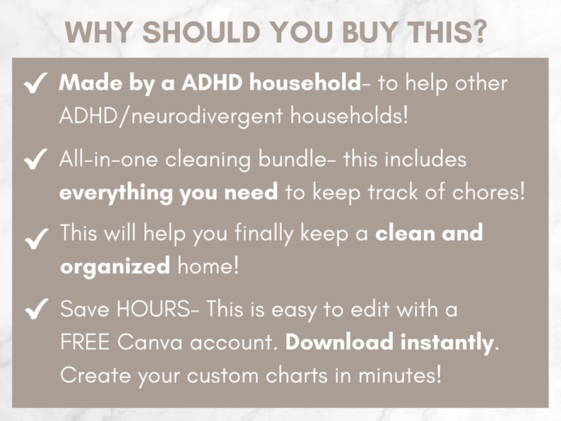 Editable ADHD Cleaning Checklist Bundle, ADHD Cleaning Planner, ADHD Chore Chart, Deep Cleaning Cards, Cleaning Schedule, Family Chore Chart image 7