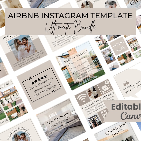 Airbnb Instagram Templates, Airbnb Social Media Post Bundle, Airbnb Host Templates, Editable VRBO Facebook Posts, Airbnb Host Content