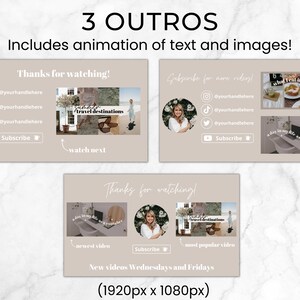 Youtube Branding Kit, Editable Youtube Thumbnails, Youtube Banners, Youtube Channel Kit, Youtube Canva Template Bundle, Intros & Outros image 4