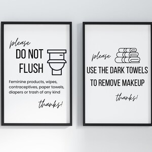 Airbnb Bathroom Sign Bundle, Editable Airbnb Template Signs, Airbnb ...