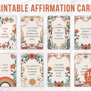 Carte di affermazione stampabili, Citazioni quotidiane di affermazione positiva, Download digitale di carte per la cura di sé, Carte di manifestazione, Carte di amore per se stessi