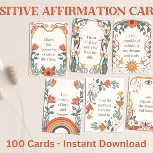 Carte di affermazione stampabili, citazioni quotidiane di affermazione positiva, download istantaneo di carte per la cura di sé, carte di manifestazione, carte di amore per se stessi