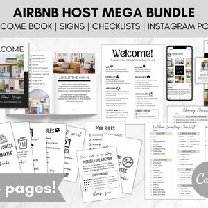 Airbnb Host Bundle, Airbnb Welcome Book, Airbnb Signs Templates, Airbnb Inventory and Cleaning Checklist, Vacation Rental and VRBO Printable