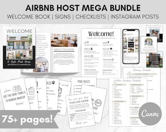 Airbnb Host Bundle, Airbnb Welcome Book, Airbnb Signs Templates, Airbnb Inventory and Cleaning Checklist, Vacation Rental and VRBO Printable