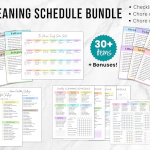 Cleaning Checklist Bundle, Cleaning Schedule, Editable Home Cleaning Planner, Adult Chore Chart, Adhd Cleaning Bundle, Household Chores