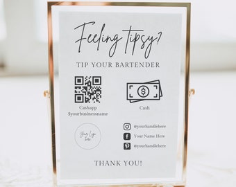 QR Code Payment Sign, Small Business Tips Sign, Bartender Tips Sign, Venmo Sign, Scan to Pay Sign, Social Media Sign, Virtual Tip Venmo