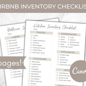 Airbnb Inventory Checklist Template, Editable Airbnb Essential Items List, Printable Vacation Rental Download, Host Amenities Guide