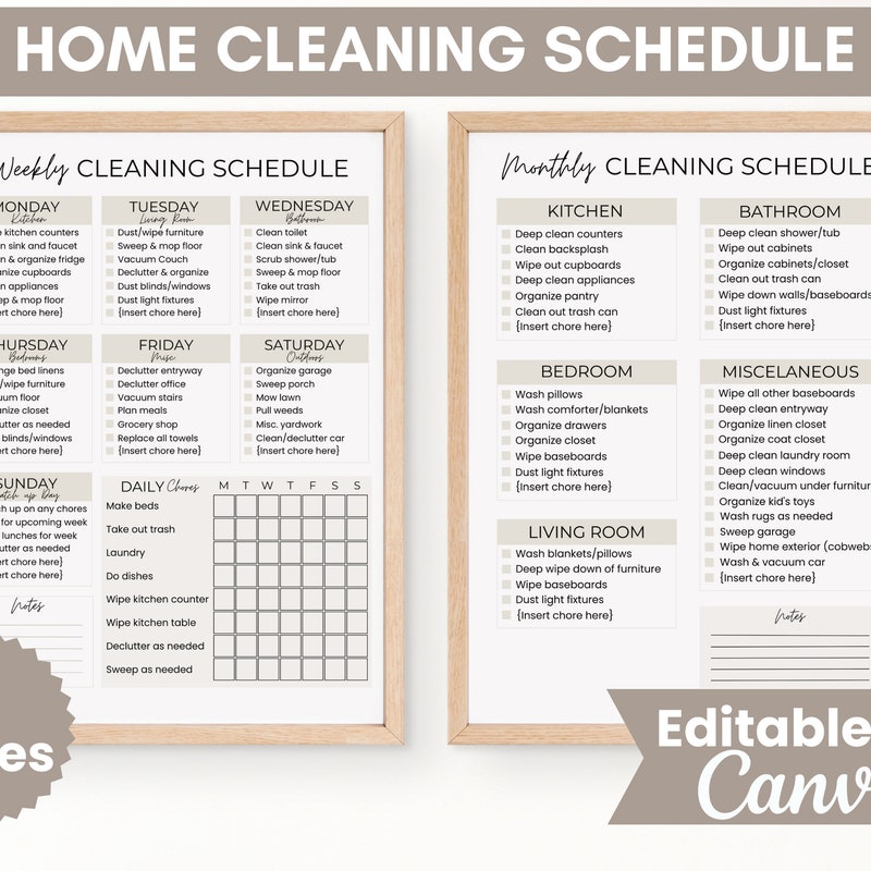 Cleaning Chart - Etsy