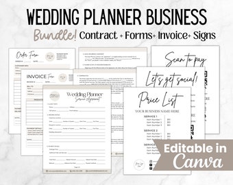 Wedding and Event Planner Contract Template, Editable Wedding Planning Service Agreement, Printable Wedding Planning Client Forms Bundle