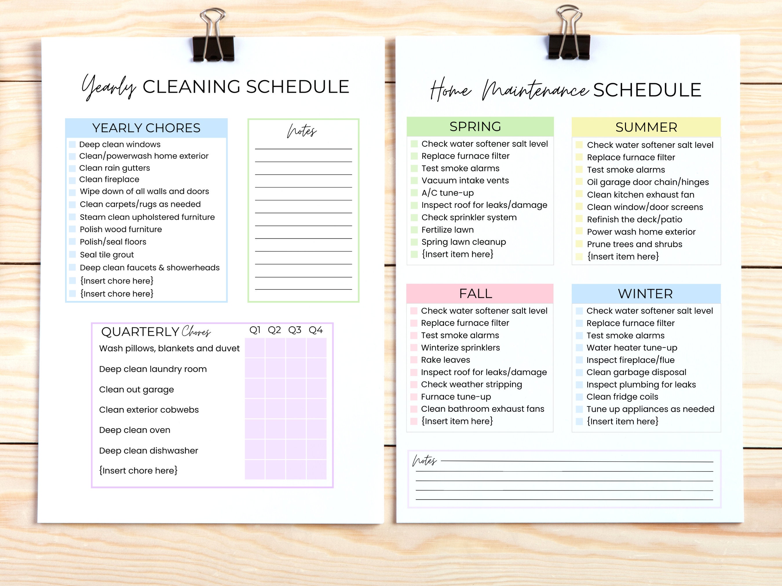 Editable Cleaning Planner Bundle, Cleaning Schedule Checklist, Adult ...