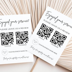 Leave a Review Sign Template, QR Code Sign, Google Review Sign, Editable Small Business Sign Printable, Hairstylist Sign, Salon Sign