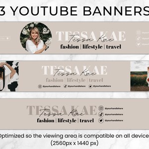 Youtube Branding Kit, Editable Youtube Thumbnails, Youtube Banners, Youtube Channel Kit, Youtube Canva Template Bundle, Intros & Outros image 2