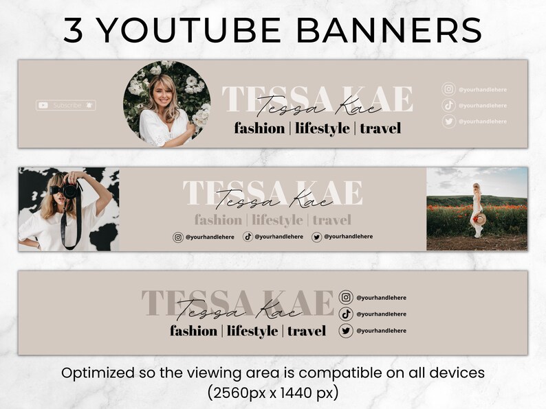 Youtube Branding Kit, Editable Youtube Thumbnails, Youtube Banners, Youtube Channel Kit, Youtube Canva Template Bundle, Intros & Outros image 2