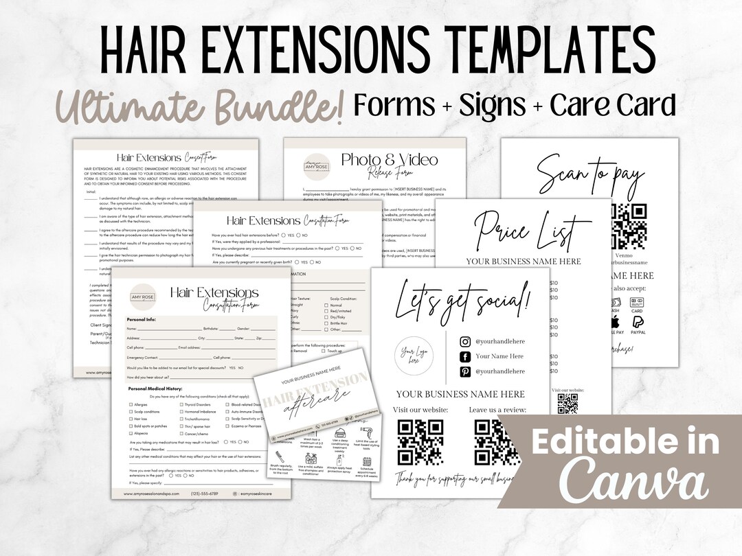 Hair Extensions Consultation, Consent, And Aftercare Form 75 Pack 8.5 X
