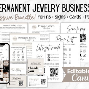 Kit de démarrage d'entreprise de bijoux permanents, formulaires de consentement de bijoux permanents, soins de bijoux permanents et cartes de visite, outils de bijoux permanents