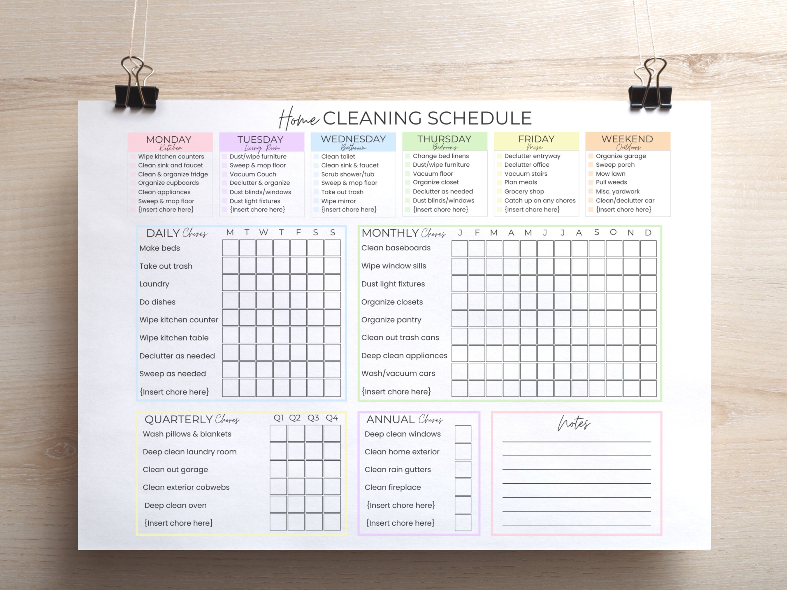 ADHD-schoonmaakplanner, checklistschema, ADHD-plannerbundel huishoudelijke schoonmaakschema en checklistbeheer, dagelijkse wekelijkse maandelijkse organizer doe-het-zelf huisverbetering