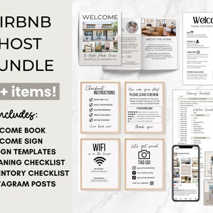 Airbnb Host Bundle, Airbnb Welcome Book Bundle, Airbnb Cleaning Checklist, Inventory Checklist, Welcome Sign Template, Airbnb Signs Bundle