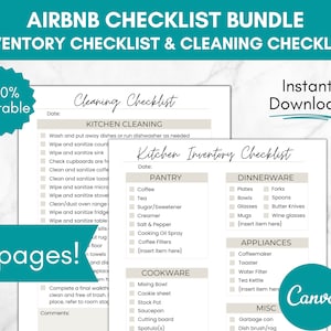 Airbnb Inventory and Cleaning Checklist Template Bundle, Editable Airbnb Essential Items List, Host Amenities Printable Guide, VRBO Download
