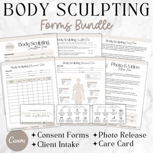 Body Sculpting Intake Forms, Editable Body Contouring Consultation and Consent Templates, Body Shaping Treatment, Fat Cavitation Templates