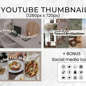 Youtube Branding Kit, Editable Youtube Thumbnails, Youtube Banners, Youtube Channel Kit, Youtube Canva Template Bundle, Intros & Outros image 5
