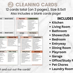 Editable ADHD Cleaning Checklist Bundle, ADHD Cleaning Planner, ADHD Chore Chart, Deep Cleaning Cards, Cleaning Schedule, Family Chore Chart image 4