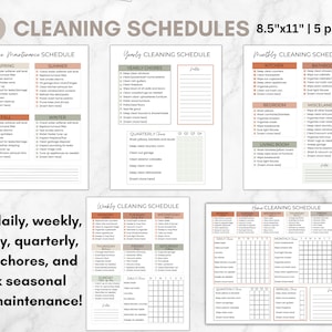 Editable ADHD Cleaning Checklist Bundle, ADHD Cleaning Planner, ADHD Chore Chart, Deep Cleaning Cards, Cleaning Schedule, Family Chore Chart image 5