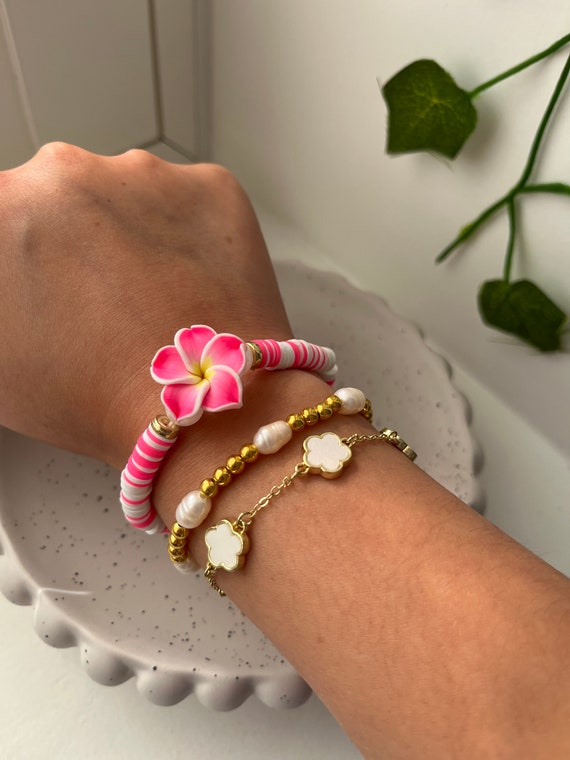 Hibiscus flower bracelet clearance