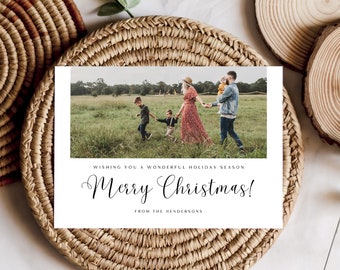 7X5 Minimal Editable Holiday Card Template | Christmas Card | Holiday Card | Christmas Digital Download | Canva Template