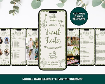 Plantilla de itinerario para despedida de soltera: Fiesta final - (Plantilla de Canva)