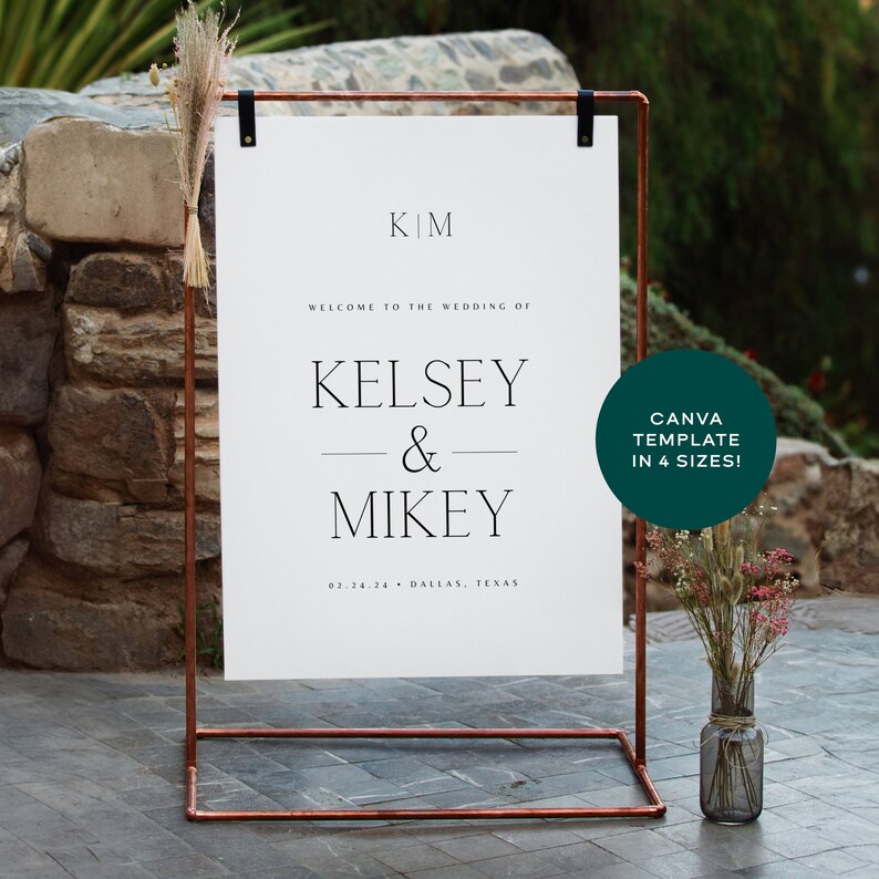 Editable Canva Wedding Welcome Sign Template, Wedding Sign Template ...