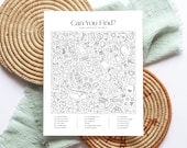 Girly Hidden Object Baby Shower Game: Printable Activity (PDF Download)
