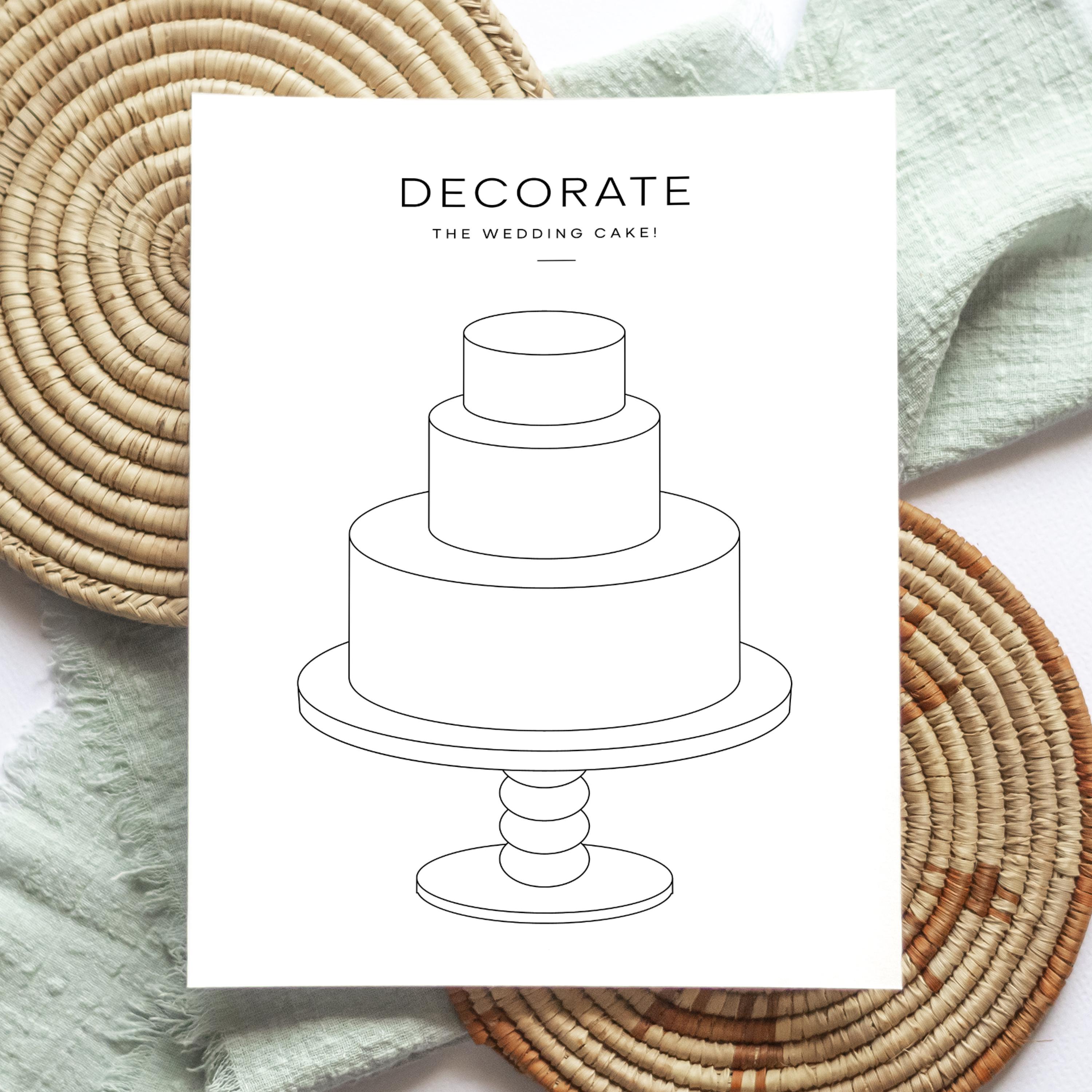 Wedding Coloring Pages: Cupcake & Cake Kids Activities (PDF Printables ...