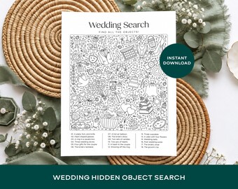 Wedding Seek And Find Object Game, Bridal Shower Reception Activity (Printable PDF)