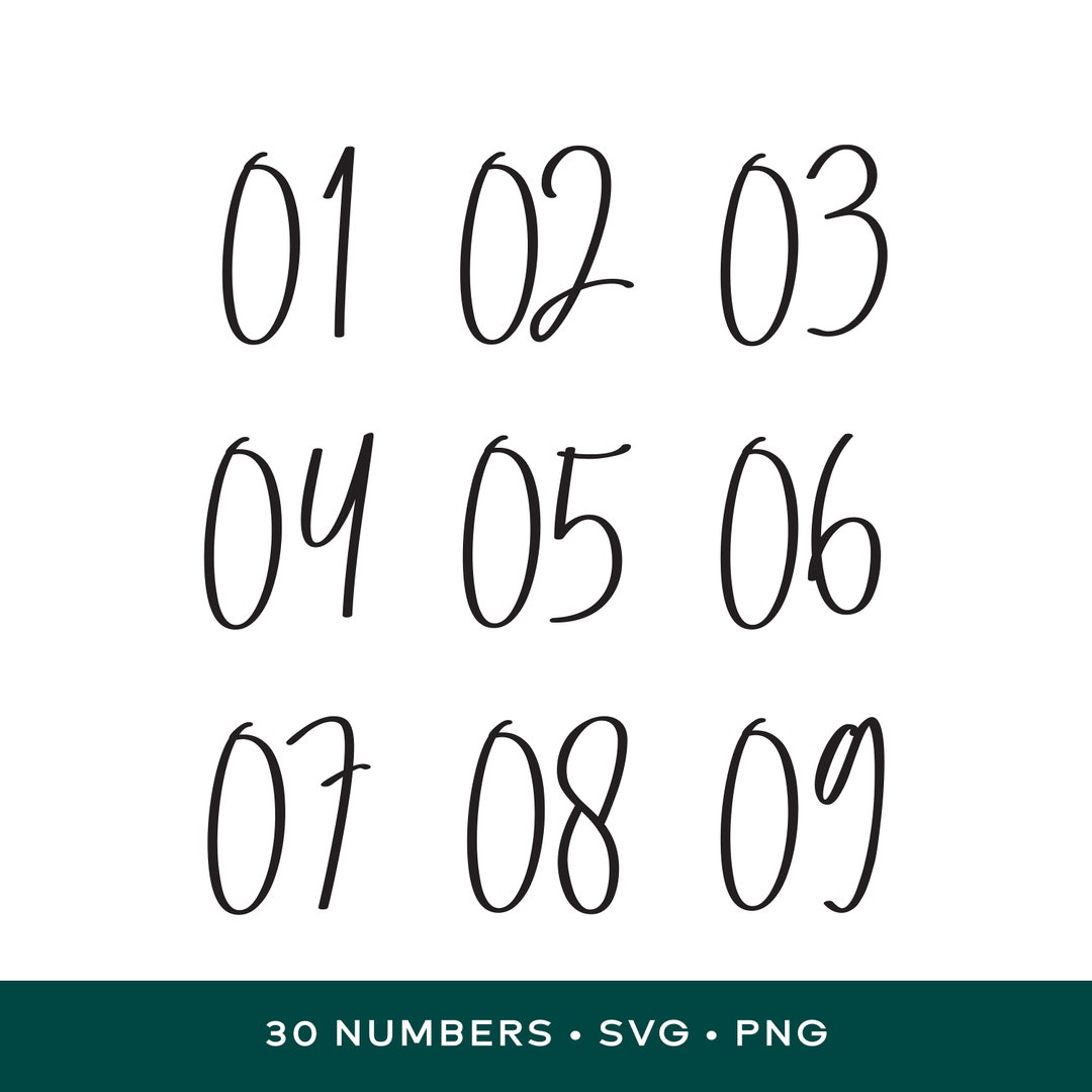 Number SVG Files, Number PNG Files, DIY Wedding, Table Number Svg ...
