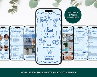 Bachelorette Party Itinerary Template: Beach Weekend Planner (Canva Digital Download)
